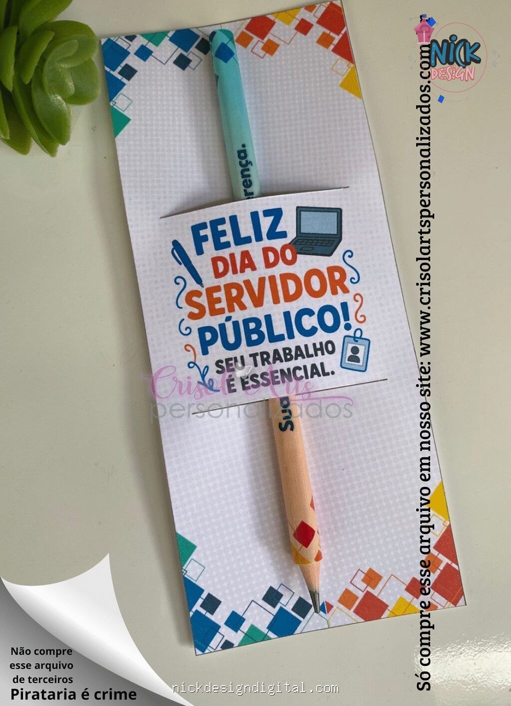 Kit Card Lápis - Dia do Servidor Público - Imagem 1
