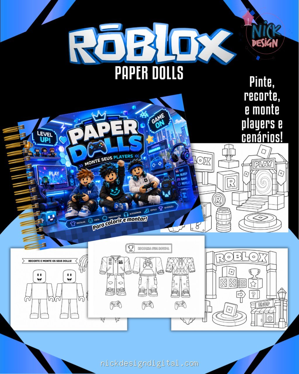 Roblox - Livro Colorir A5 (Paper Dolls) - Imagem 1