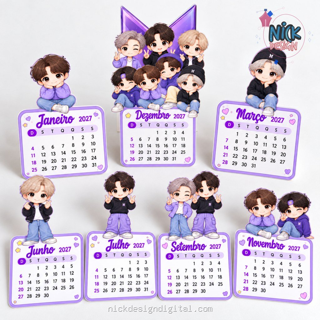 Calendário de Mesa BTS 2027 - Imagem 1